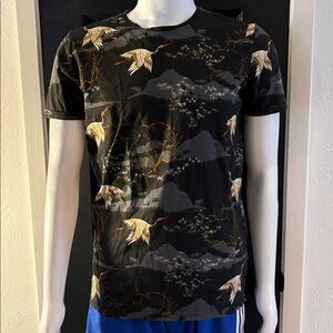 Renuar Black T-Shirt with Graphic Print